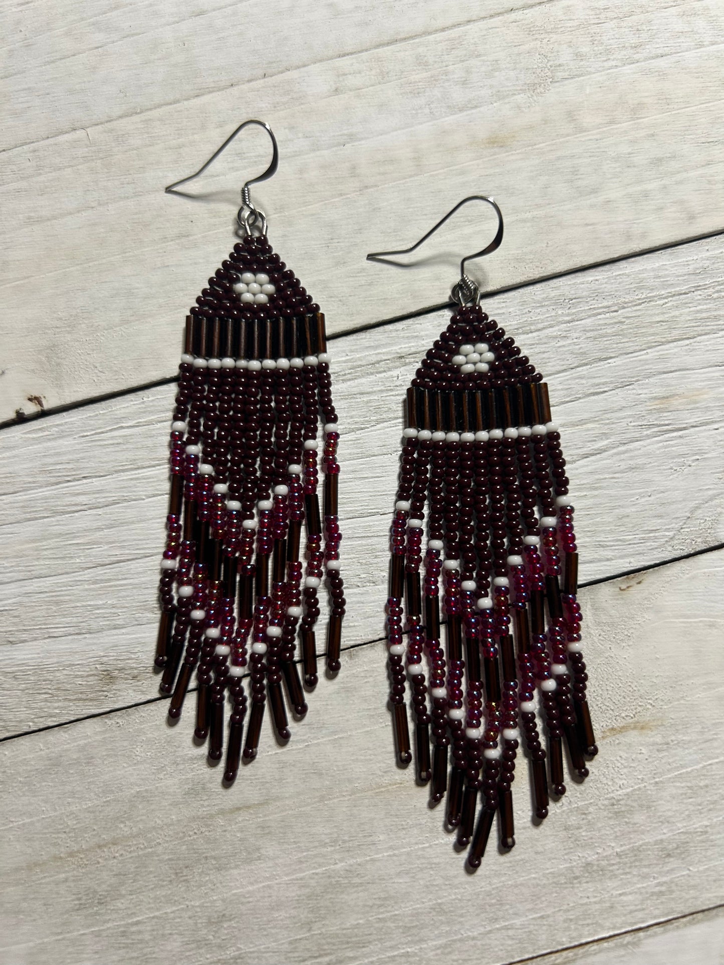 Balsam Pier Beading - Chevron Fringe Earrings