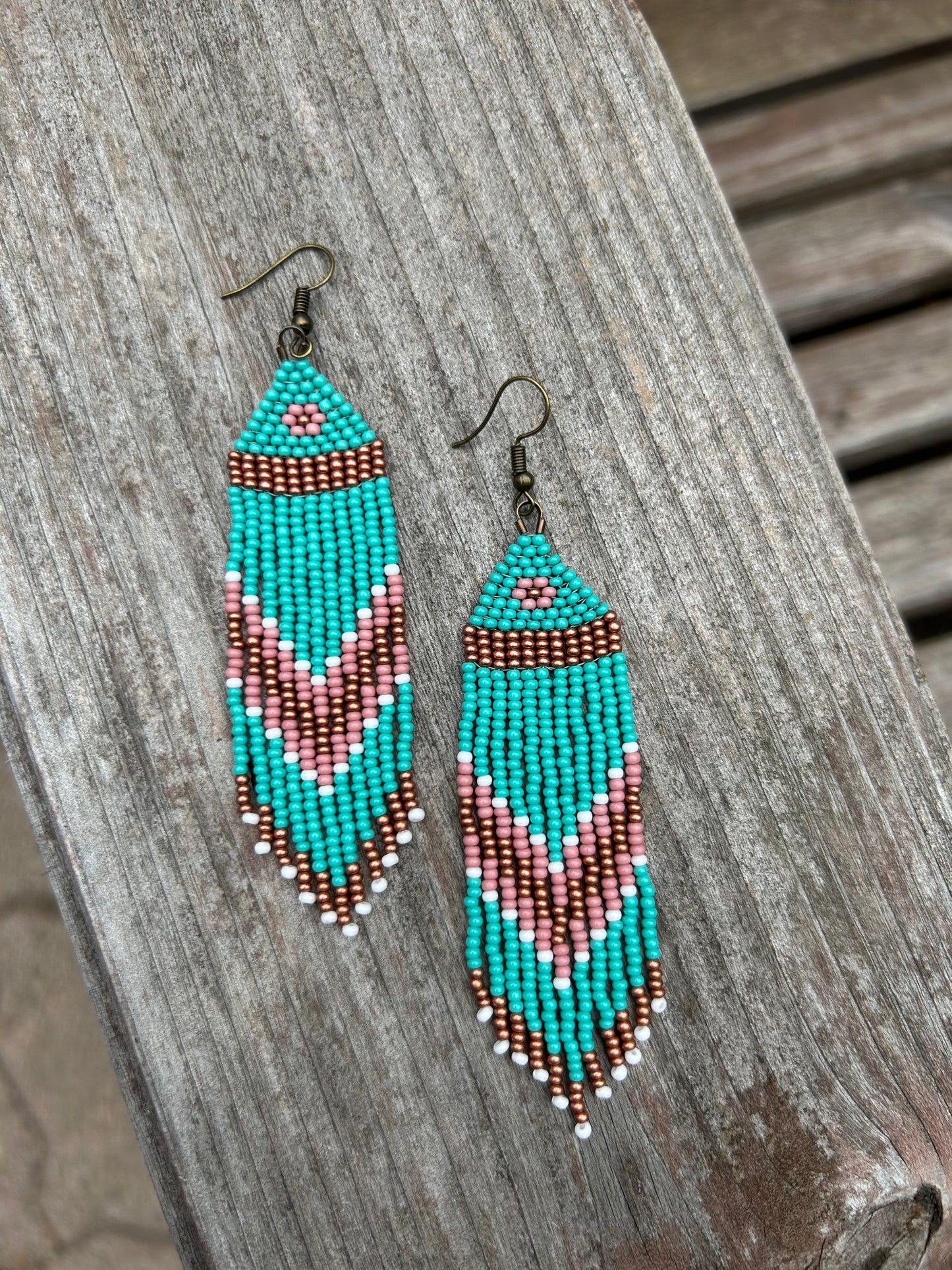 Balsam Pier Beading - Chevron Fringe Earrings